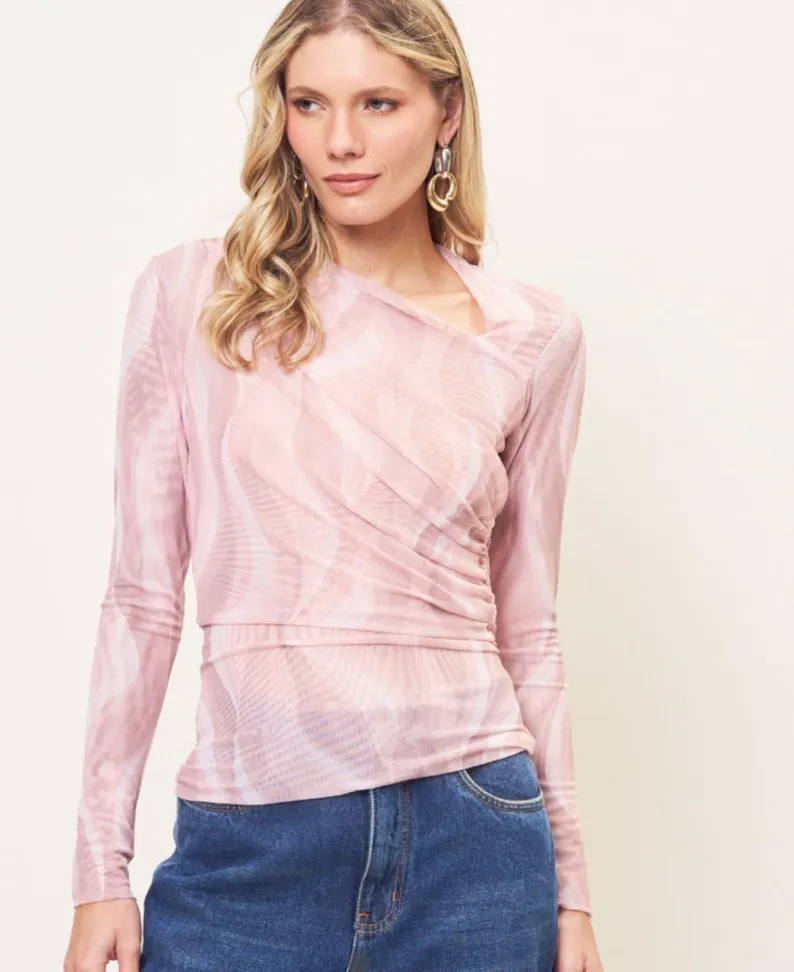 Blusa color tule franzido - #2
