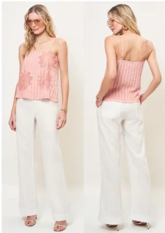 Blusa organza c/detalhe flor