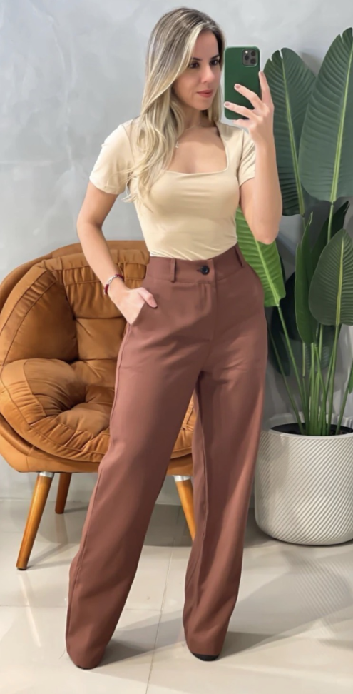 Calça Alfaiataria marrom