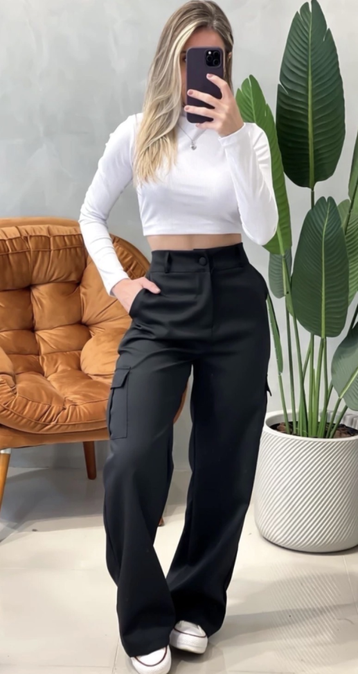 Calça Cargo Preta