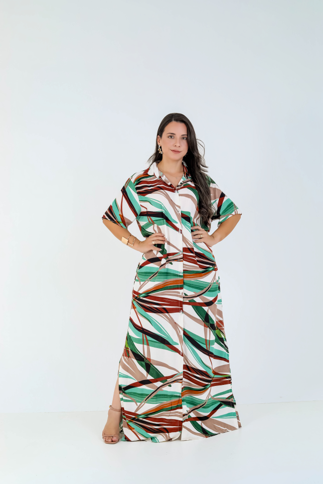 Vestido botão viscolinho premium  Veste até 42/44 Alta saída no atacado