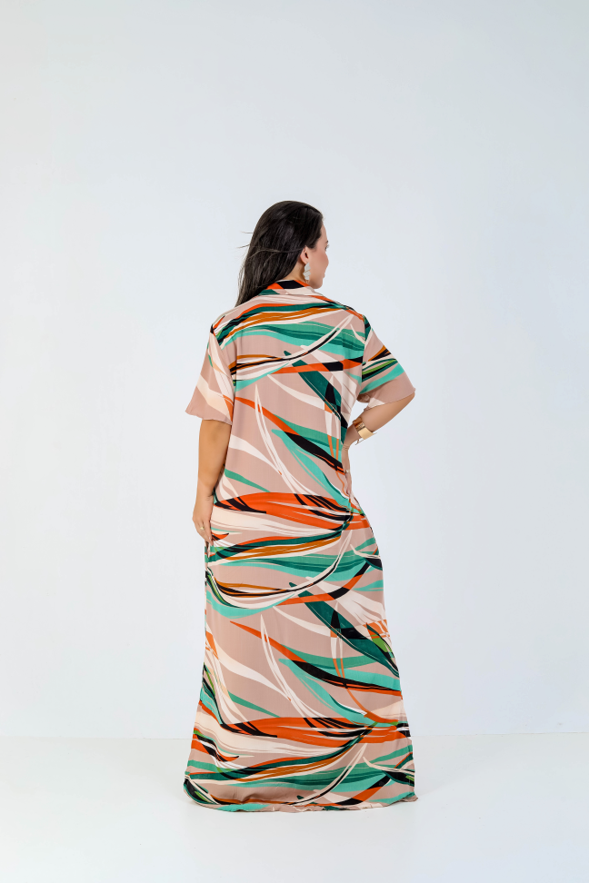 Vestido botão viscolinho premium Veste até 42/44 Alta saída no atacado - #3