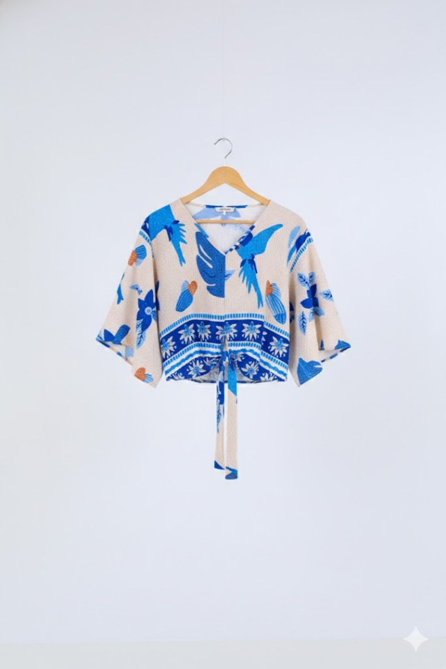 Blusa amarração viscolinho premium Veste até 42/44 Alta saída no atacado