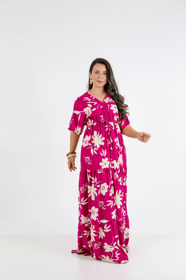 Vestido longo viscolinho premium  Veste até 42/44 Alta saída no atacado