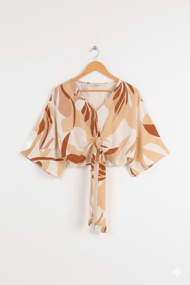 Blusa amarração viscolinho premium Veste até 42/44 Alta saída no atacado