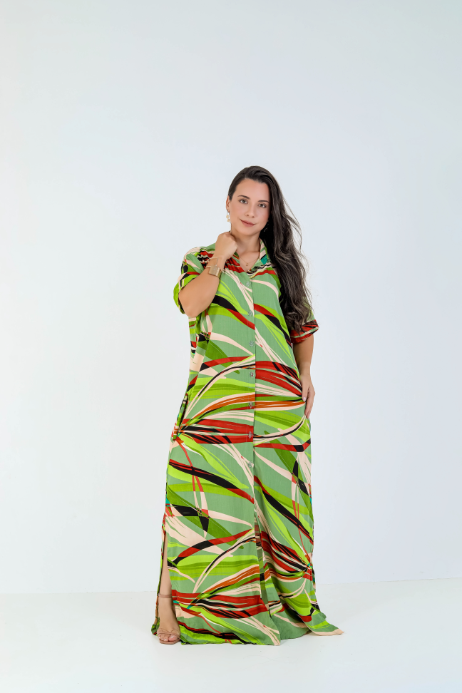 Vestido botão viscolinho premium  Veste até 42/44 Alta saída no atacado
