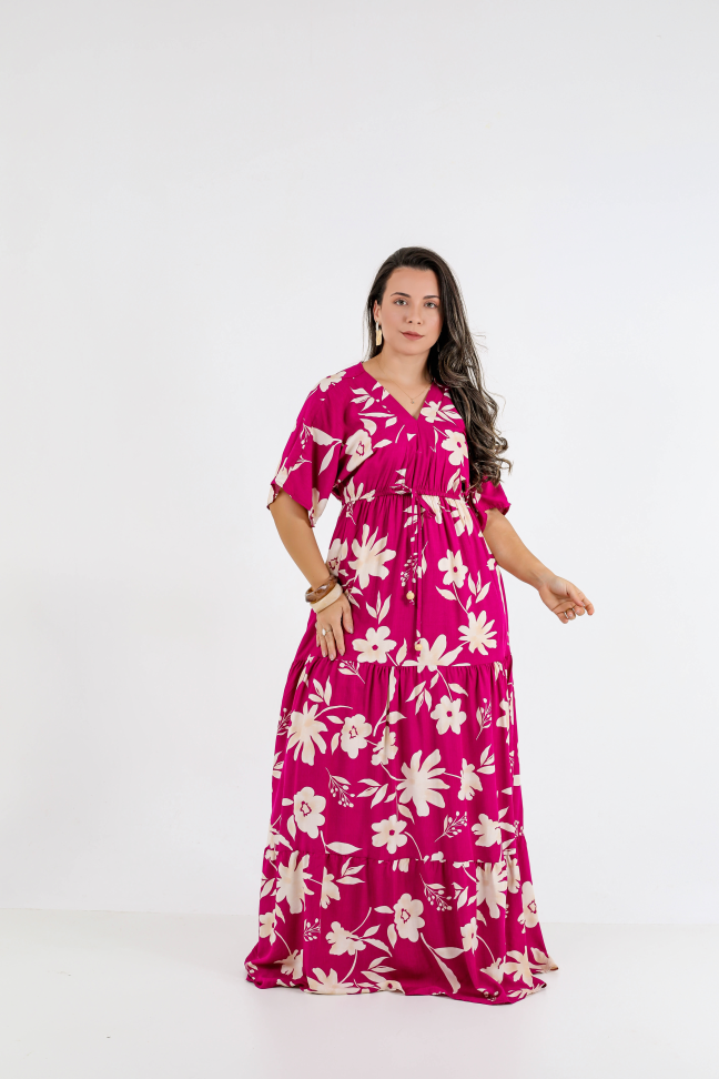 Vestido longo viscolinho premium  Veste até 42/44 Alta saída no atacado