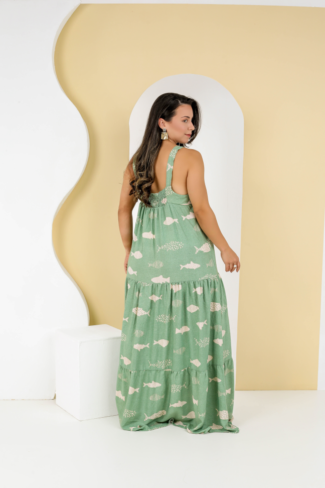 Vestido longo Tecido leve e confortável Veste até 42/44 Alta saída no atacado - #3
