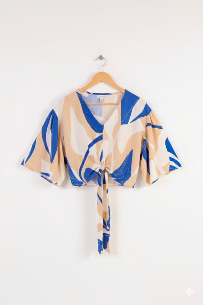 Blusa amarração viscolinho premium Veste até 42/44 Alta saída no atacado