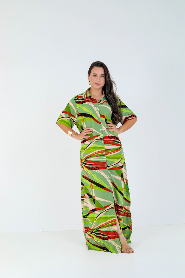 Vestido botão viscolinho premium  Veste até 42/44 Alta saída no atacado