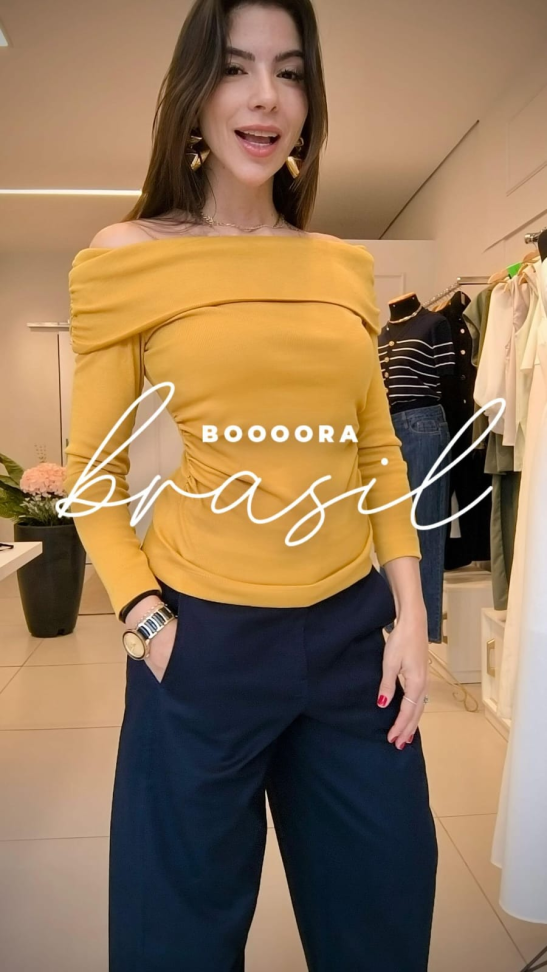 Blusa ombro só manga longa