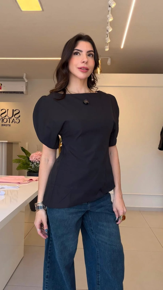 Calça Jeans low slung jeans escuro
