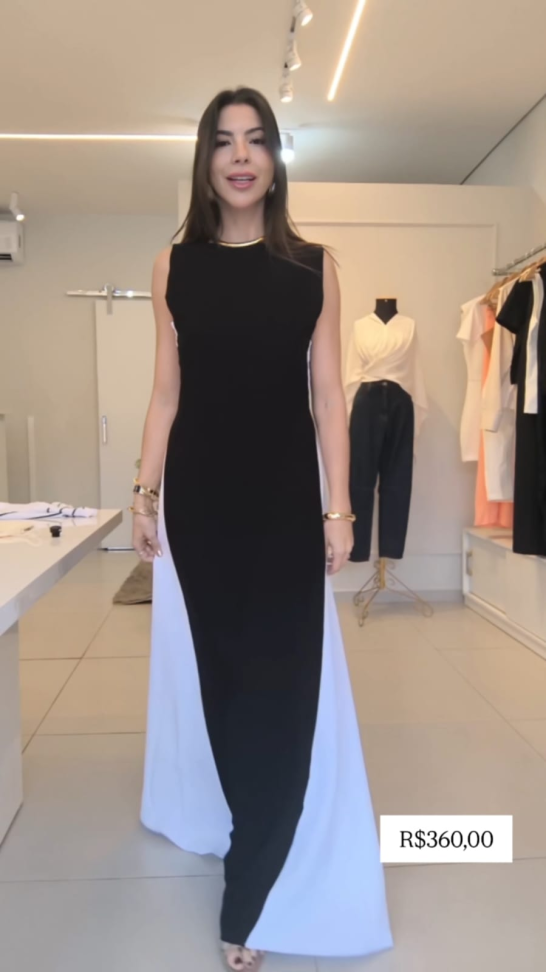 Vestido longo Bicolor - #8