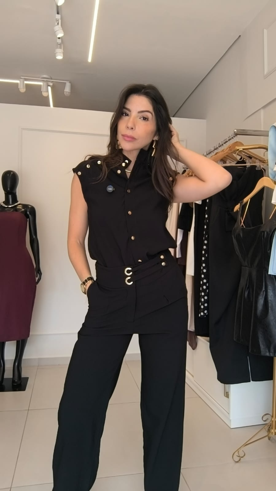 Conjunto de calça de alfaiaataria Laura