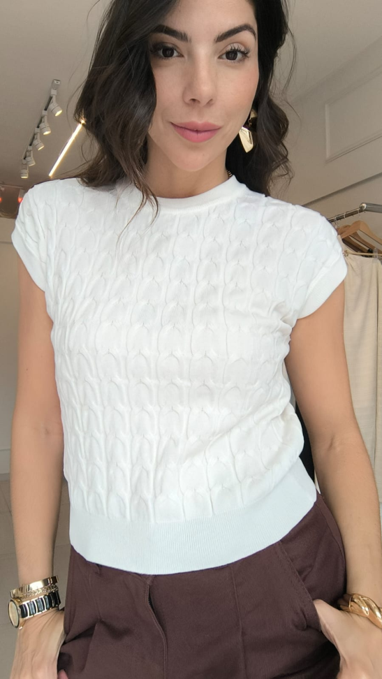 Blusa trico estilo regata larga