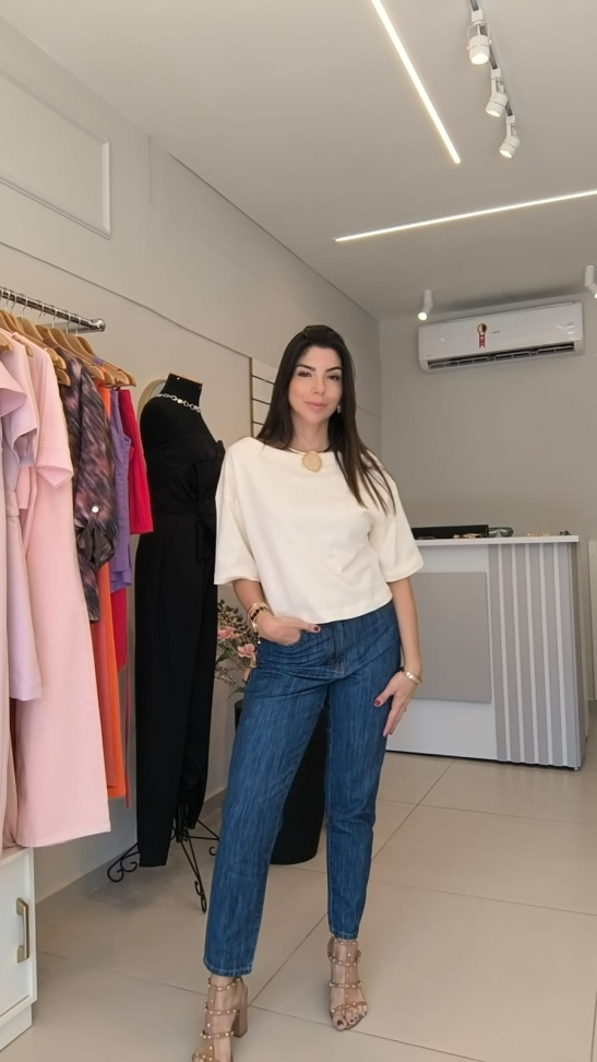 Calça jeans mom reta - #3