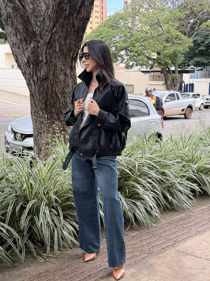Calça Jeans low slung jeans escuro