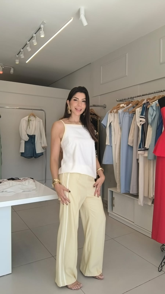 Conjunto Alfaiataria Calça com lista
