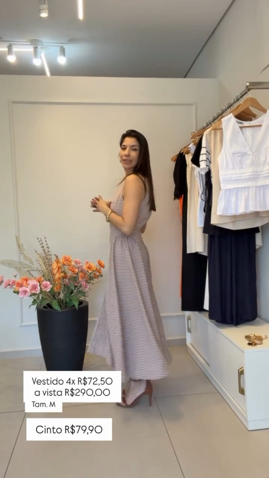 Vestido mid c/ recorte franzido vichy - #4