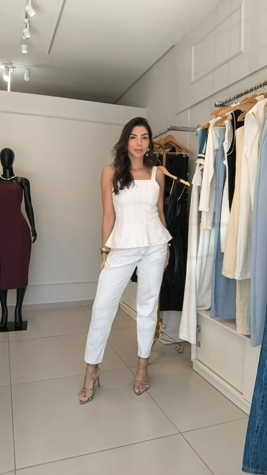 Calça Jeans Mom branco