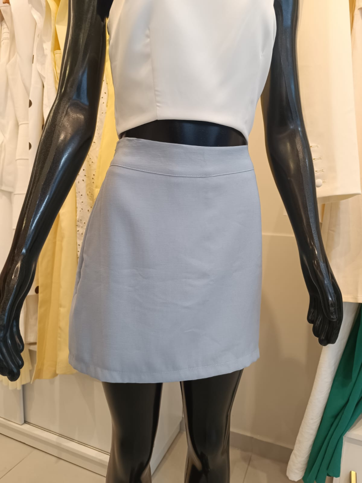 Short saia de alfaiataria liso