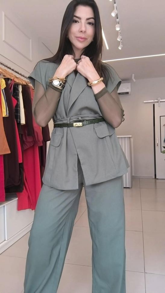 Conjunto de calça lavida com colete - #5