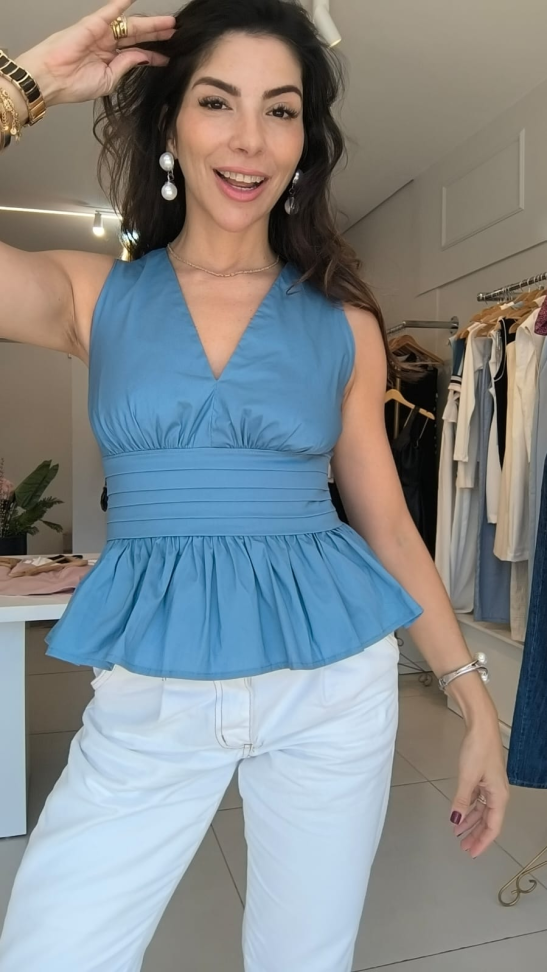 Blusa regata estilo bata