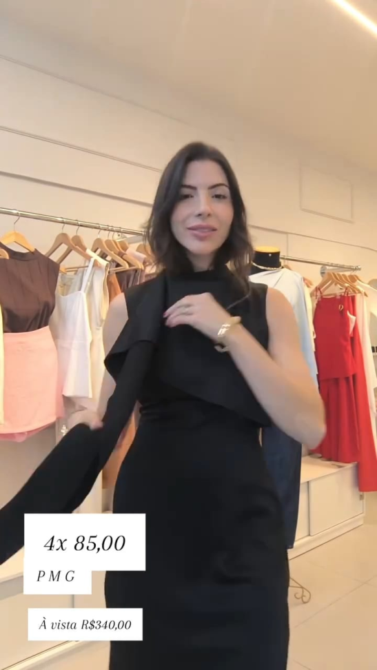 Vestido midi com detalhe na frente - #4