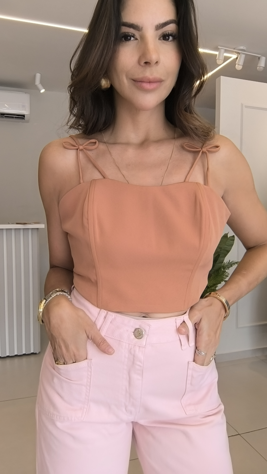 Croped com alças de lacinho - #3