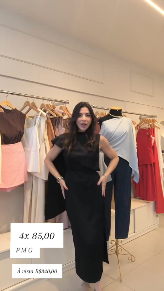 Vestido midi com detalhe na frente - #3