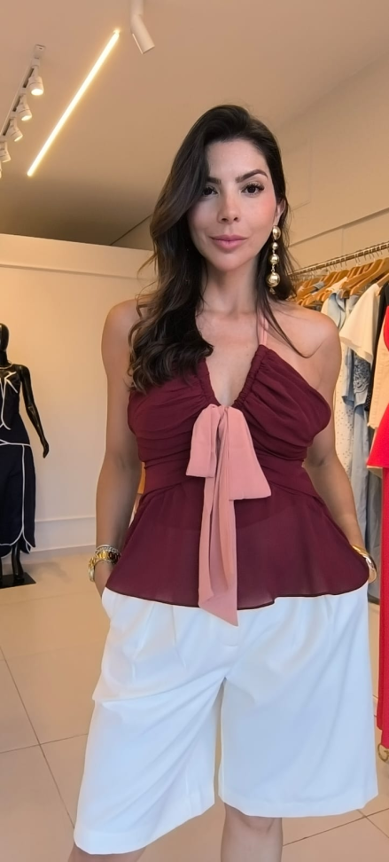 Blusa corte v com laço - #5