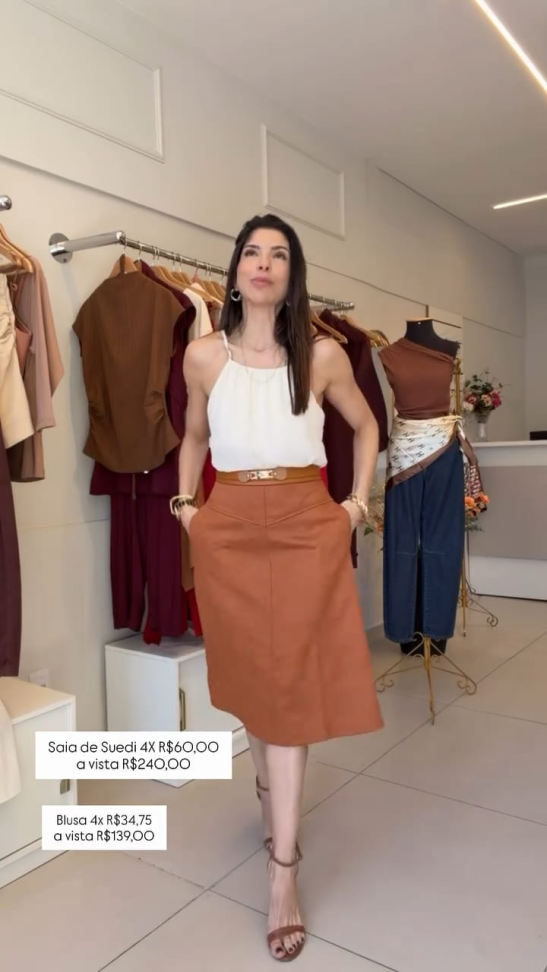 Saia Mid com detalhe fivela cinto couro - #5