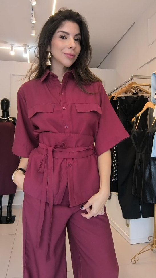 Conjunto de calça com camisa com botões kimono - #5