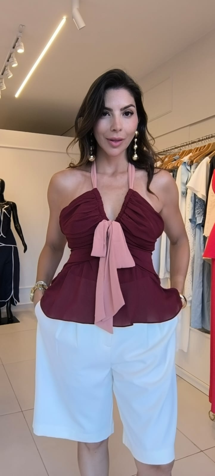 Blusa corte v com laço - #4