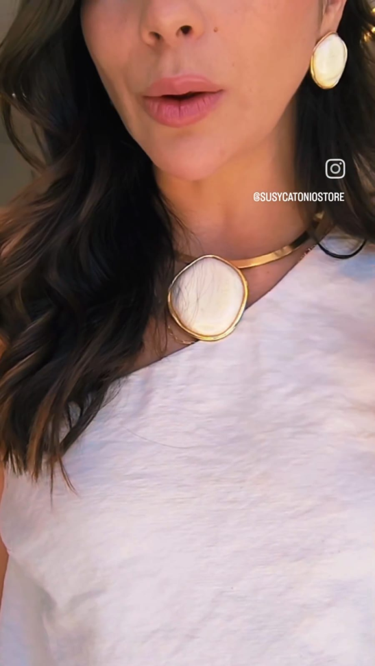 Conjunto brinco com colar