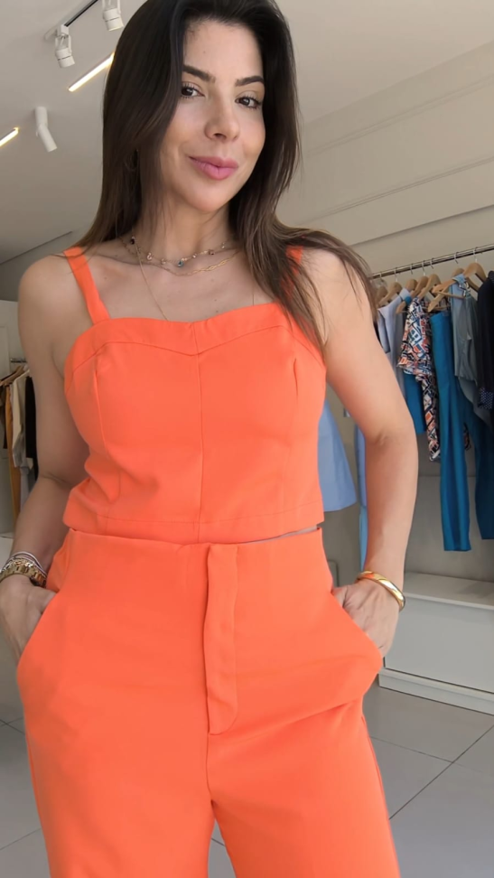 Conjunto de calça Alice com blusa croped