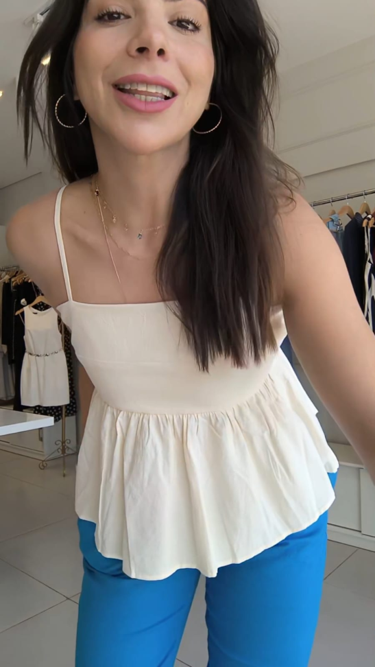 Bata de alça peplum cotton - #3