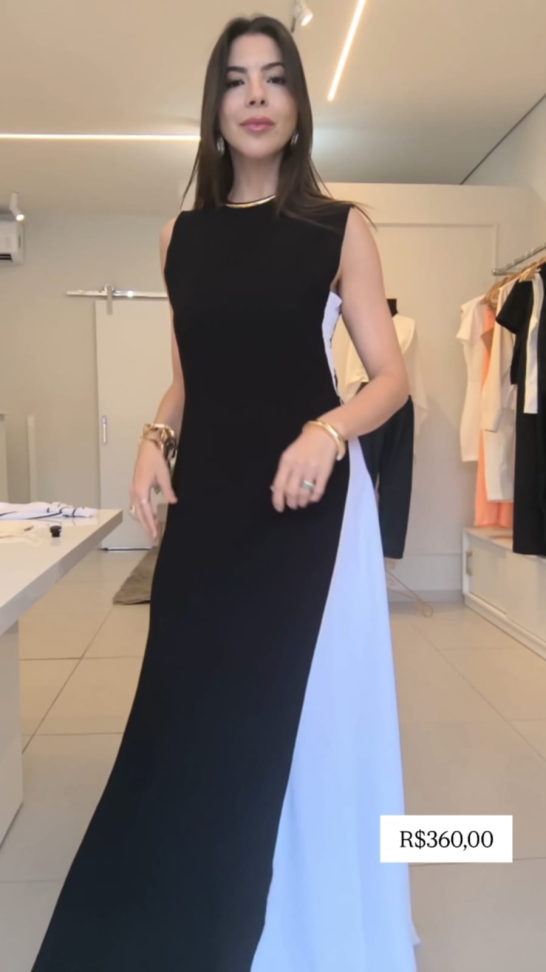 Vestido longo Bicolor - #7