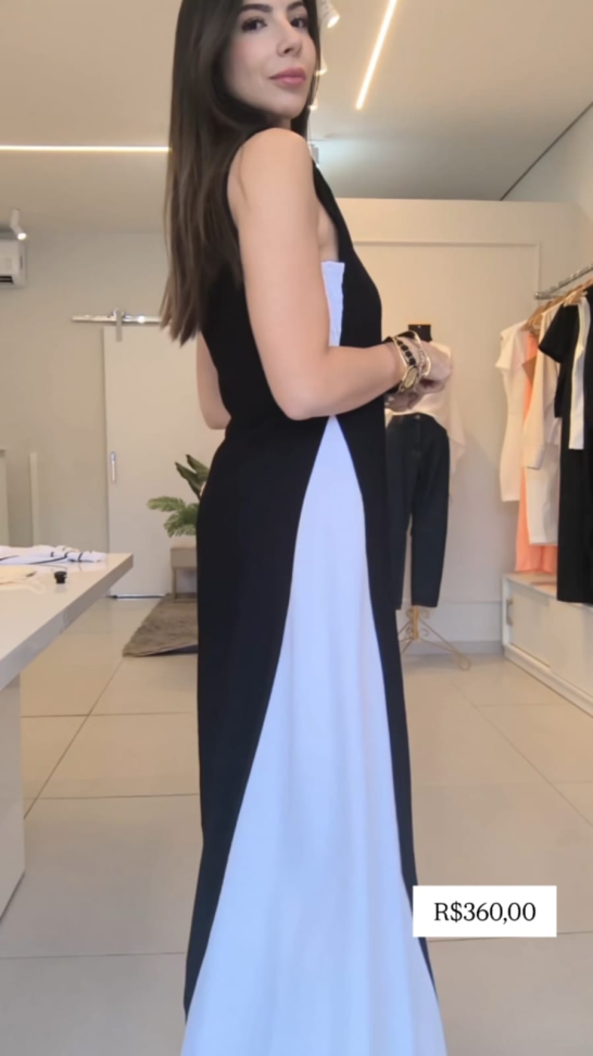 Vestido longo Bicolor - #6