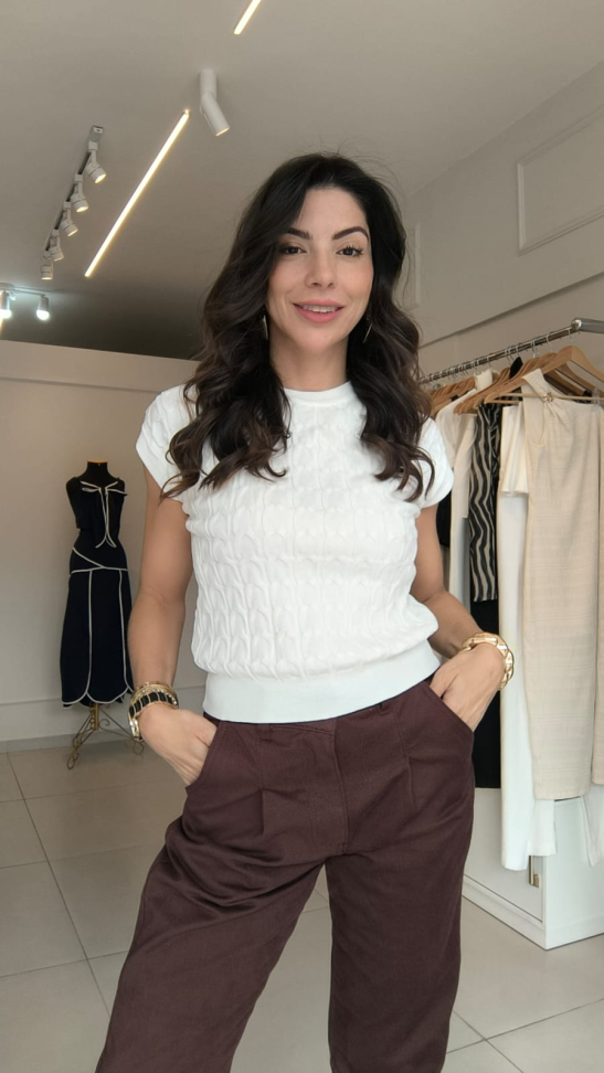 Blusa trico estilo regata larga