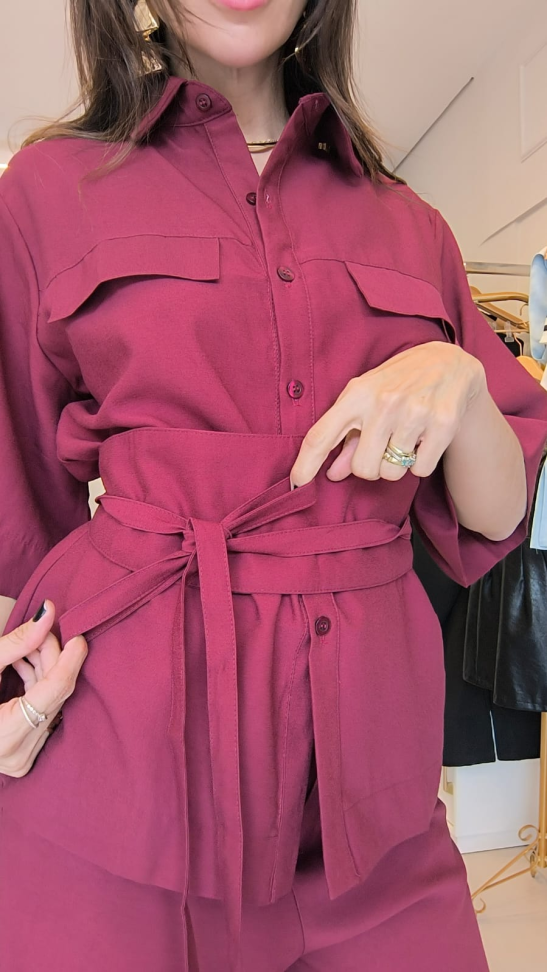Conjunto de calça com camisa com botões kimono - #4