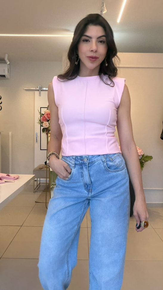 Blusa de malha com ombreiras - #5