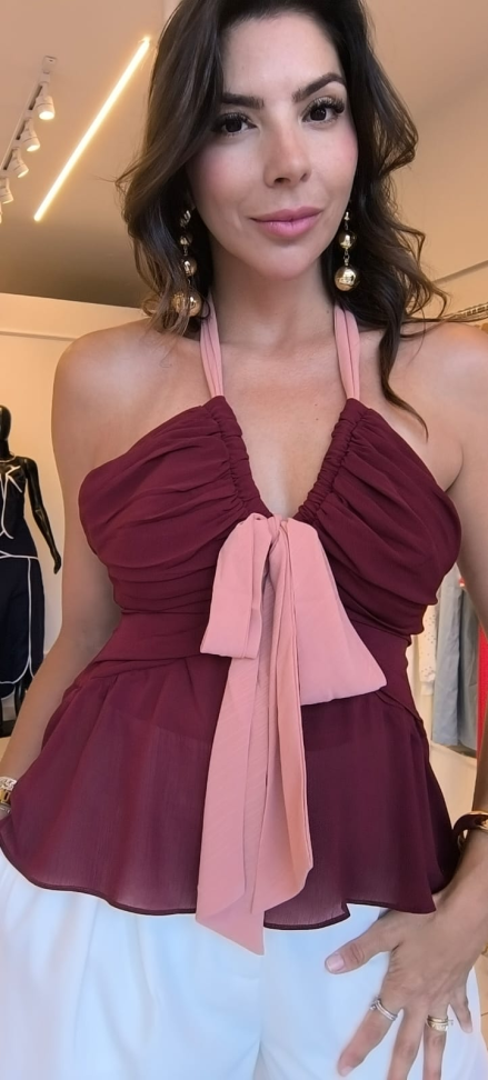 Blusa corte v com laço - #3