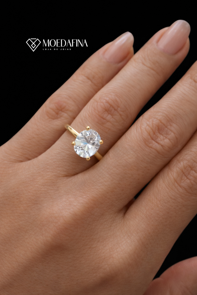 ANEL DE MOEDA PEDRA OVAL 8X10 - #2