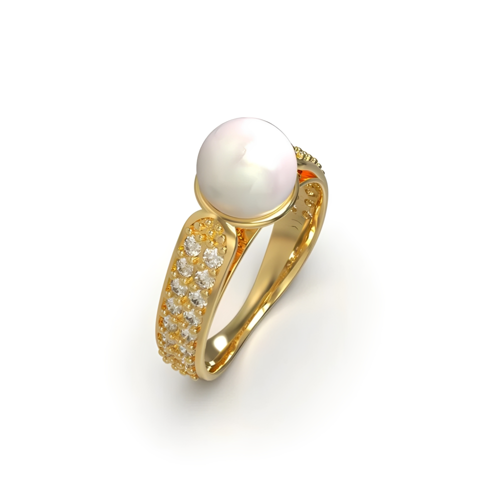 ANEL DE MOEDA C/ PÉROLA 8,0MM ALTERA COR LATERAL - #2