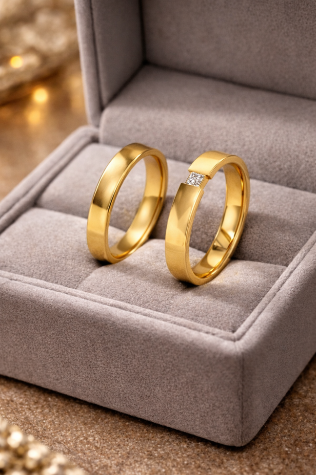 PAR DE ALIANÇA DE MOEDA 4,3MM ANATÔMICA CONCAVA - #2