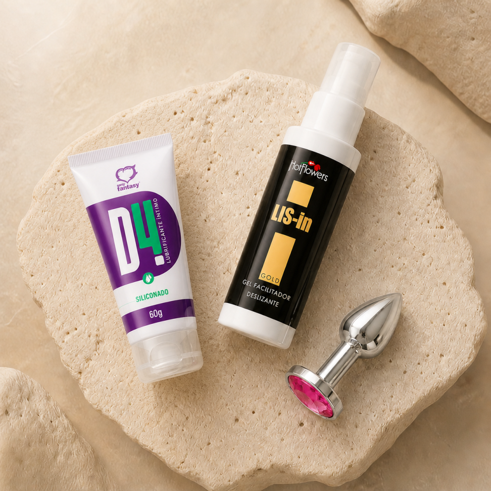 Kit Anal • Lis In Dessensibilizante Anal + Lubrificante Siliconado + Plug Anal