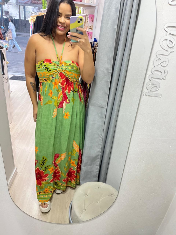 Vestido Estampado Longo