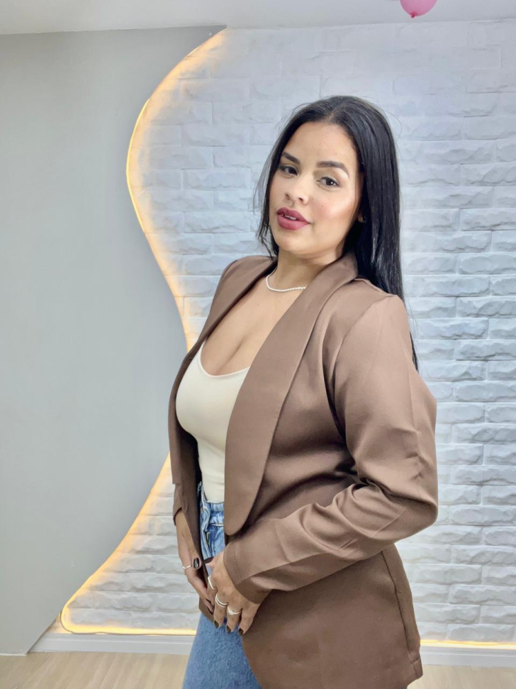Blazer Alfaiataria Marrom