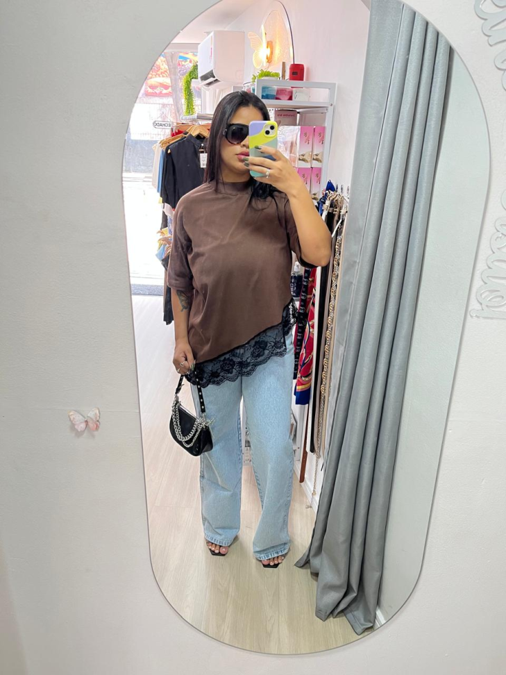 Blusa Over Size Renda